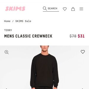 Skims men’s black crew neck